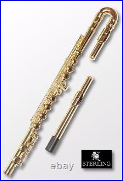 24K GOLD-PLATED Curved Head FLUTE. Quality. Straight and Curved Headjoints