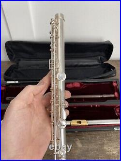 Accent 482 Solid Silver Open Hole Flute With Gold Lip Original Case Yamaha 481