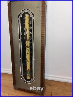 Antique Hand Painted Asian Musical Instrument Flute wood framed