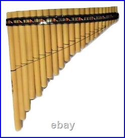 Bamboo Pan Flute 22 Pipes Tuned MI Minor -case Included -item In USA