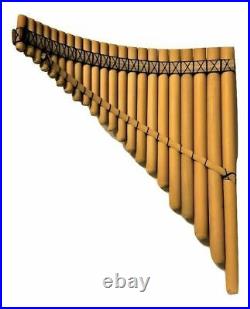 Bamboo Pan Flute 22 Pipes Tuned MI Minor -case Included -item In USA