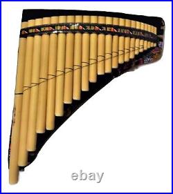 Bamboo Pan Flute 22 Pipes Tuned MI Minor -case Included -item In USA