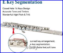 C Flute Closed Hole 16-Key Flute for Beginner Kids Student Flute Instrument with