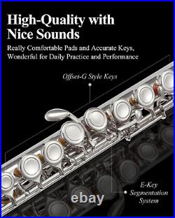 C Flutes Closed Hole 16 Keys Flute for Beginner Kids Student Flute Instrument wi