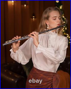 C Flutes Closed Hole 16 Keys Flute for Beginner Kids Student Flute Instrument wi