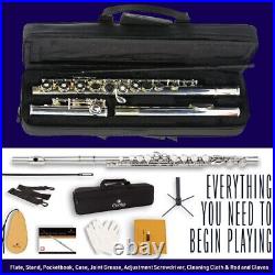 Cecilio Closed Hole C Flute Musical Instrument, Kids Beginner, Nickel