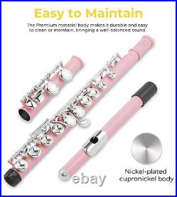 Closed Hole C Flute for Beginners Kids Student 16 Keys Flute Instrument Nicke