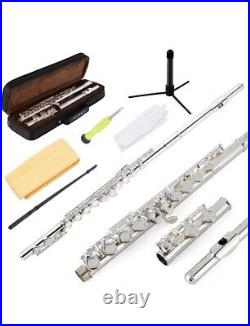 EastRock Closed Hole Flutes C 16 Key for Beginner, Kids, Student Silver