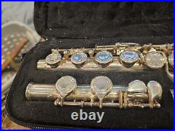 Eldon Professional ELF220 C Flute Closed Hole Outfitted Silver Plated In Case