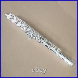Excellent Flute with Case 17 Open French Silvering Band