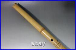 Long shakuhachi Takeharu sign name vertical bamboo flute musical instrument #78