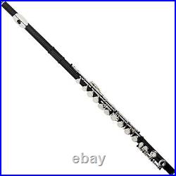 Mendini 16-Key Closed Hole C Flute For Beginners withCase, Stand & Book Black