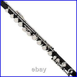 Mendini By Cecilio Flutes Closed Hole C Flute For Beginners, 16-Key Black
