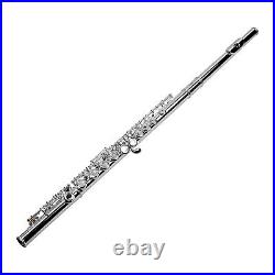 Musical Instrumental Metal Flute with Silver Plated Case musical instrumental