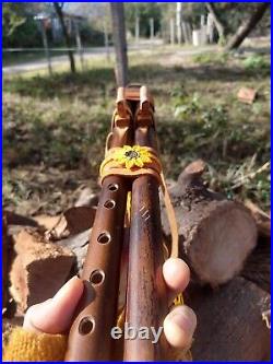 Native American Double Drone Flute, Key B 440 HZ