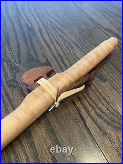 Native American Style Playable Wooden Flute Hand Carved Eagle Face