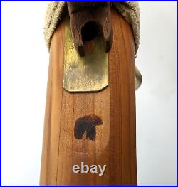 Native Style Flute Wooden Cedar Wood Bear Fetish Bear Branding 23 in