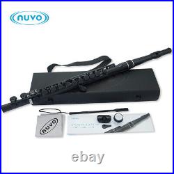 Nuvo Student Plastic Flute 2.0 Black/Black with Hard Case and Cloth N230SFBK