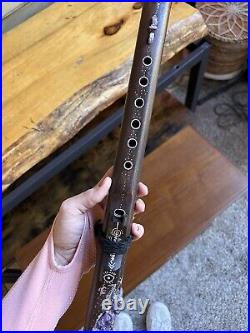 One Of The Kind The Path Native American Style Flute 17' / Amethyst Stone