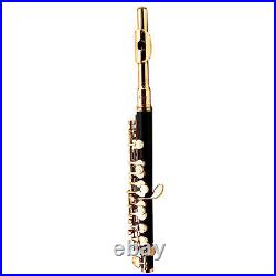 Plated Key of C Piccolo Flute Instruments with Storage Case Polish Cloth