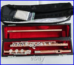 Professional Rose Gold Plated Flute 17 Open Hole Handmade French Point C Key
