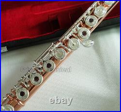Professional Rose Gold Plated Flute 17 Open Hole Handmade French Point C Key