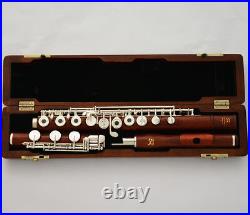 Professional Rose Wooden Silver C# Trill Flute European Headjoint Wood Case NEW