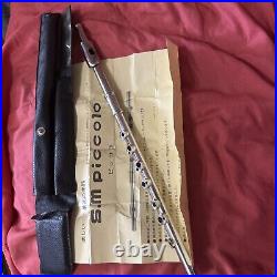 S. M. Piccolo Flute With Case From Japan Rare Hard To Find