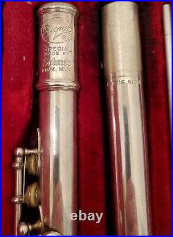 SIGNET Selmer Special Coin Silver Flute w Hard Black Carrying Case USA
