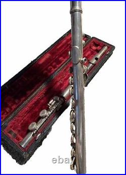 WM. S Haynes Flute Handmade Commercial Model Solid Silver 1920