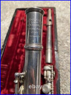 WM. S Haynes Flute Handmade Commercial Model Solid Silver 1920