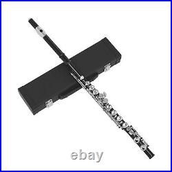 Western Concert Flute Nicke Plated 16 Hole C Key Woodwind Instrument Black