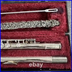 Yamaha YFL 285S Open Hole Silver Flute With Hard Case Flute, Cleaning Rod, Bag