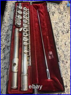 Yamaha YFL-481 Silver Open Hole Flute in original Storage case & Outer Bag